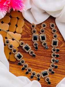 Conjuntos de joyería de piedra de circón de lujo a la moda, collar Artificial, pendientes, ropa de fiesta para mujer, conjunto de pendientes y Collar para mujer - Product Image 4