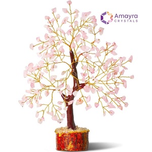 ลูกปัด500ธรรมชาติโรสควอตซ์ฐานโรสควอตซ์สำหรับการรักษาต้นไม้สังเคราะห์แท้สำหรับเป็นของขวัญของตกแต่งใหม่ - Product Image 6