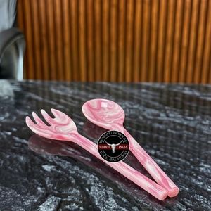 Handmade Elegant Resin Salad Server Set Stylish Premium Quality Eco-Friendly Dishwasher <b>Safe</b> Kitchen Dining Serveware for Home - Product Image 1