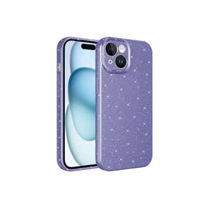 Luxury <b>Purple</b> <b>Glitter</b> Silicone Phone Case for iPhone 15 Plus 14 Plus 13 Pro Max-Ins Style with Camera Protection - Product Image 1