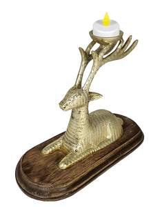 ที่ใส่ชาอลูมิเนียมชุบทองพร้อมฐานไม้แข็งของตกแต่งโต๊ะในเทศกาลคริสต์มาสหรูหรา - Product Image 1