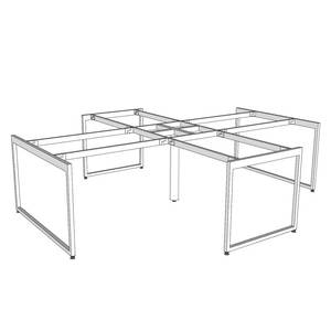HCSL032 Women's Coats <b>Rack</b> with 4-Seat System 280x240cm Slean System Iron Legs for 4-Seat <b>Bench</b> Easy Assembly - Product Image 2