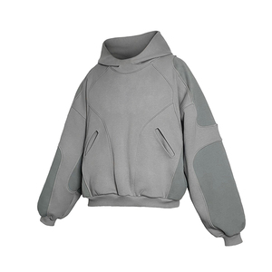 Sweat-shirts à capuche décontractés pour hommes, coupe régulière, en polyester/coton épais, style streetwear personnalisé, color block, pour l'hiver, vente en gros de haute qualité - Product Image 6