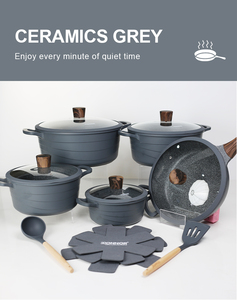 Donnor, recién llegado, Wave, 15 Uds., juego de ollas de cocina de granito antiadherente, juegos de utensilios de cocina, juego de utensilios de cocina de cerámica - Product Image 5