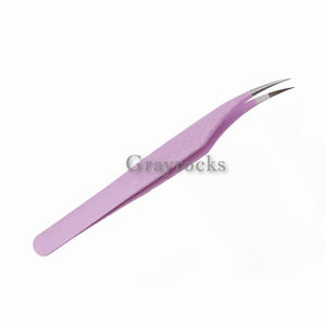 Pinzas de extensión de pestañas con punta de fibra de acero inoxidable de etiqueta privada - Product Image 1