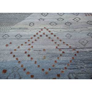 Tapis en laine et soie noué à la main Manchaha LSB-07 bleu, motif géométrique rectangulaire, pour la maison, le salon, la chambre, le couloir, tapis puzzle - Product Image 3