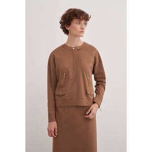 Women's Breathable Cotton Half <b>Zip</b> <b>Hooded</b> Crop Sweatshirt - Product Image 1