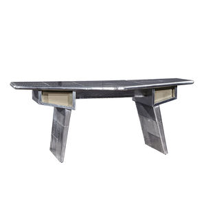 เครื่องบินขับไล่อลูมิเนียมเครื่องบินสไตล์นักบินปีกเครื่องบินอุตสาหกรรมยุคกลางศตวรรษที่โต๊ะเขียนหนังสือเฟอร์นิเจอร์ตกแต่งบ้านสำนักงาน - Product Image 3