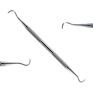 Sickle Scaler Juego de 3 instrumentos dentales de mano Pro Higiene periodontal Pick Tool Instrumentos quirúrgicos dentales de acero inoxidable - Product Image 3