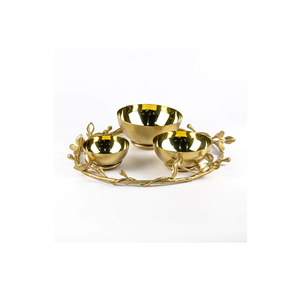 Bol à dessert design en laiton en or support pour bol de service de nourriture antique grande taille servant à la main au meilleur prix - Product Image 1