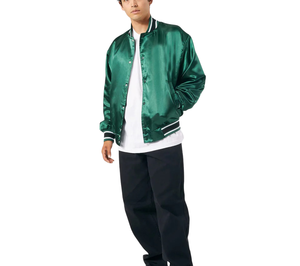 Chaqueta Universitaria de Satén, Chaqueta Cálida de Poliéster para Ambos Géneros, Green Bay Packers Starter Verde, Satén de Campo Medio, Cierre Completo - Product Image 5