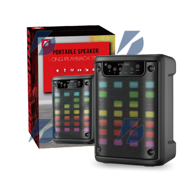 KTS Wireless Portable Outdoor DJ Party BT Home Theater Speakers TWS&FM&USB Double 4 Inch 2.0 Channel 0-5W Output Power KTS-1902