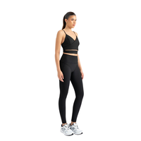 Ensemble de yoga 2 pièces pour femme, uni, longueur totale, en spandex/nylon, sans couture, taille haute, élastique, résistant aux plis, grande taille, sport