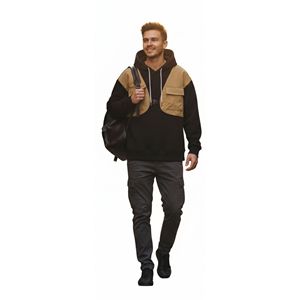 Sudadera con Capucha de Algodón Grueso para Hombre, Estilo Holgado con Hombros Caídos, Forro Polar Cálido y Grueso, Logotipo Personalizado, Ropa de Calle de Invierno - Product Image 2
