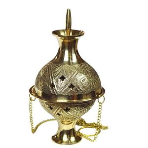 Brûleur à charbon antique à chaîne unique maison et jardin église Temple accessoire encensoir en laiton brûleur d'encens Offre Spéciale - Product Image 2