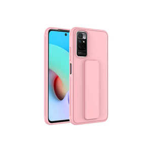 Coque de protection en silicone Netzy pour Xiaomi Redmi Note 11S & 10C Global SAFA Qstand Qand Stand, anti-traces de doigts, rose, en TPU - Product Image 1