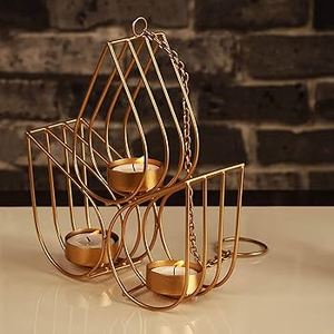 New Style Gold Colour Iron Candle Holder for Home Decor Hotel Restaurant and Christmas <b>Dining</b> <b>Table</b> <b>Centrepiece</b> - Product Image 2