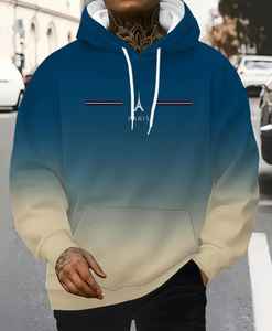 Sweat à capuche pour homme de qualité supérieure, ultra confortable et douillet, 100% coton, uni, teint et brodé avec impression numérique pour l'hiver - Product Image 5