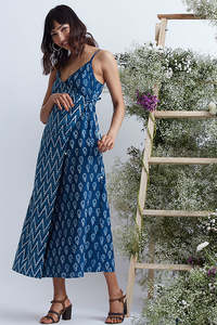 Robe Maxi en Voile de Coton pour Femme Bloc de Main Floral Imprimé Élégant Été Sans Manches Style Doux Dos Logo Naturel Automne - Product Image 6