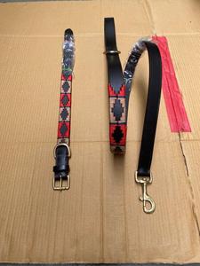 ปลอกคอและสายจูงสุนัขโปโลอาร์เจนตินา ทำด้วยมือจากหนัง ตกแต่งด้วยลูกไม้ พร้อมคุณสมบัติปลดเร็ว ลายสัตว์ - Product Image 5