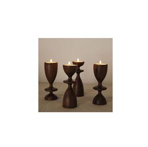 Ensemble de 4 bougeoirs en bois design de luxe bougeoir décoratif de salon de table bougeoir en bois d'olivier de première qualité - Product Image 1