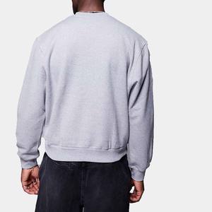 Jersey de cuello redondo de corte regular de invierno para hombre, sudadera con logotipo personalizado frontal, estampado Digital, patrón sólido, punto de algodón 100% - Product Image 3