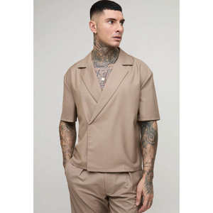 Chemise décontractée pour homme, nouvelle collection automne, motif floral, tissu tricoté confortable, anti-boulochage, design à bulles, simple boutonnage, grande taille - Product Image 4