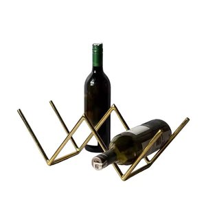 Porte-bouteille de vin de comptoir en métal argenté personnalisé porte-bouteille de vin pour la décoration de bar à la maison - Product Image 5