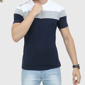 T-shirt blanc homme et femme 100% coton découpé et cousu panneau travail couleur personnalisée logo brodé personnalisé de votre entreprise - Product Image 3