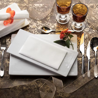 Serviettes de table pliées en forme de livre, aspect lin, en papier Airlaid blanc, 16x16, douces, absorbantes, biodégradables, jetables, en carton, pour fêtes modernes et luxueuses
