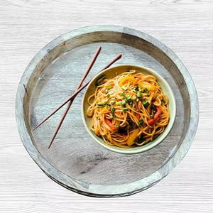 Bandeja redonda decorativa para el hogar hecha a mano para un diseño interior elegante - Product Image 2