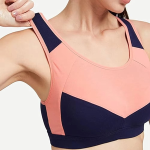 Soutien-gorge de sport pour femme, sans couture, sans armatures, colorblock, rembourré, pour le fitness, le yoga, doux, confortable, respirant, vêtements de sport actifs - Product Image 4