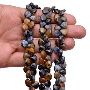 AAA + Pietersite Gemstone 9mm-10mm Lisse Coeur Perles En Vrac Pietersite Naturelle Semi Précieuse Pierres Précieuses Briolette Perles pour Bijoux - Product Image 1