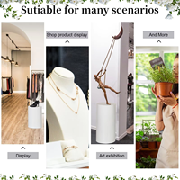 Ensemble de 5 cylindres en acrylique transparent blanc, supports d'affichage, fêtes, mariage, anniversaire, piliers, décorations en forme de gâteau, base