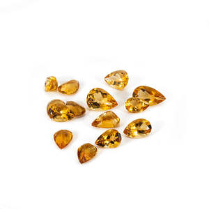 Piedras Preciosas Sueltas de Citrino Natural, Calibradas en Forma de Pera, 11x14mm y 12x16mm, Corte Diamante Amarillo y Facetado, Calidad AAAAA, con 8mm de Altura - Product Image 3