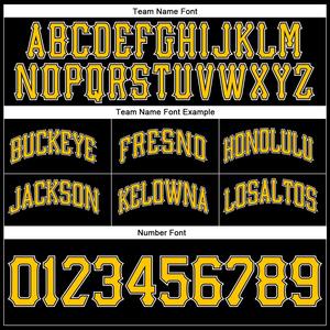 Short de basket-ball athlétique personnalisé pour hommes noir vieil or et polyester sublimé blanc - Product Image 4