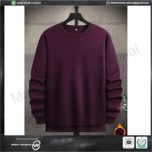 Sweat-shirt à col rond à manches longues pour hommes, poids lourd, impression de logo personnalisé, nouveau design, polyester/coton à bas prix pour l'automne - Product Image 4