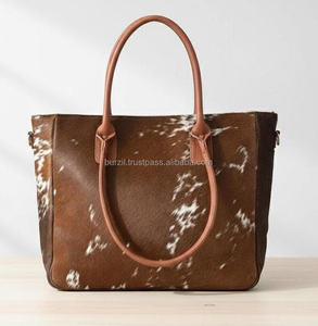 Sac fourre-tout en cuir véritable pour femme avec fermeture éclair, style vintage, grande capacité, usage quotidien, couleur et logo personnalisables LHTB-0123 - Product Image 6