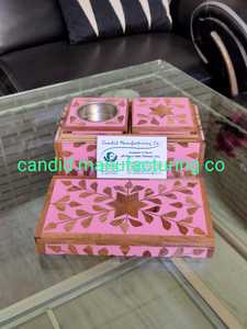 BKHOOR Mubkhar Set Bandeja eléctrica con incrustaciones de hueso de madera Quemador Tipo BOBINA MADKHAN Bandeja para servir Lista para enviar Bandeja de regalo perfecta de Ramadán - Product Image 4