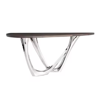 Nouvellement Design Argent Fini Premium Moderne En Métal Console Tables avec Un Design Élégant pour Entrée Décor Salon Couloir Décor