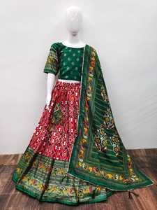 ผ้า zari Foil สำหรับเด็กวัยกำลังได้รับความนิยมมาใหม่ผ้าเย็บลายดอก lehenga choli สำหรับงานแต่งและเทศกาล - Product Image 5