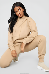 Ensemble de survêtements 2 pièces OEM personnalisés pour femmes Combinaison d'hiver avec couleur et impression personnalisées - Product Image 3