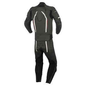 Traje de Motociclista de Dos Piezas de Cuero Vacuno Genuino, Resistente al Viento, Transpirable, Talla Grande, Calidad Premium - Product Image 3