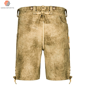 Derniers modèles de Lederhosen bavarois pour hommes, costume d'Oktoberfest, cuir véritable, personnalisé, respirant, séchage rapide, short à cordon de serrage - Product Image 2