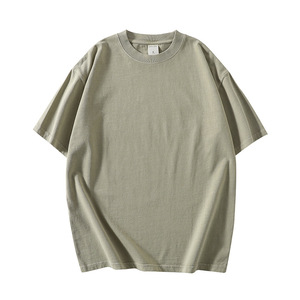 OEM Logo personnalisé Broderie Design imprimé 280g T-shirt à manches courtes noir épais T-shirt à épaules tombantes pour hommes - Product Image 6