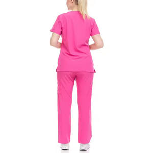 Conjuntos de uniformes de enfermería al por mayor de alta calidad para mujeres, médicos y enfermeras, uniformes de verano para Hospital, modelo OEM transpirable - Product Image 2