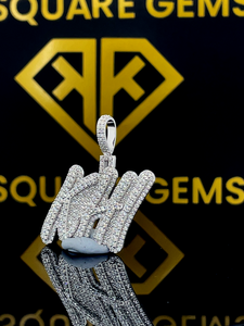 Pendentif lettre personnalisée Hip Hop, pendentif à breloque, pendentif Hip Hop pour hommes, pendentif Moissanite lettre KHI, bijoux Ice Out Hip Hop - Product Image 2