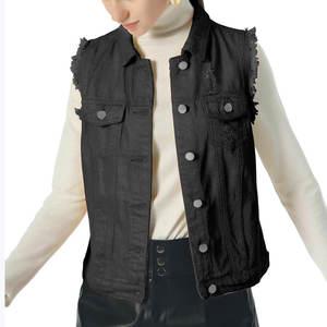 High Quality <b>Denim</b> <b>Vest</b> For <b>Women's</b> Fashionable Casual Look Lightweight Comfortable OutereWear Breathable <b>Denim</b> <b>Vest</b> For <b>Women</b> - Product Image 5