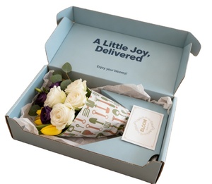 Custom Logo Printed Corrugated Cardboard Mailer <strong>Box</strong> Reinforced Edges Secure <strong>Flower</strong> Shipping Rose Bouquet Florist Packaging - Product Image 4