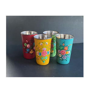 แก้วเหล็กดื่มบริสุทธิ์ที่มีดีไซน์พิมพ์ลายหรูหราเพื่อสุขภาพและดีไซน์พิมพ์ลายดอกไม้ทรงกลม - Product Image 1